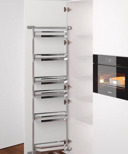 Estante organizador TANDEM SIDE STYLE de 5 entrepaños para mueble de 500 mm de ancho, acabado cromo