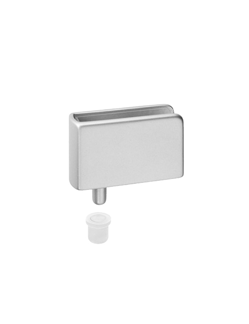 Bisagra de 90º para puerta de cristal de 6mm SIN PERFORACIÓN, DERECHA, aluminio.
